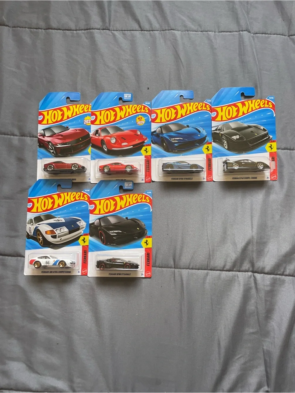 Hot Wheels Ferrari Die-Cast Cars - Assorted Colors (Blue, Red, Black, White)
